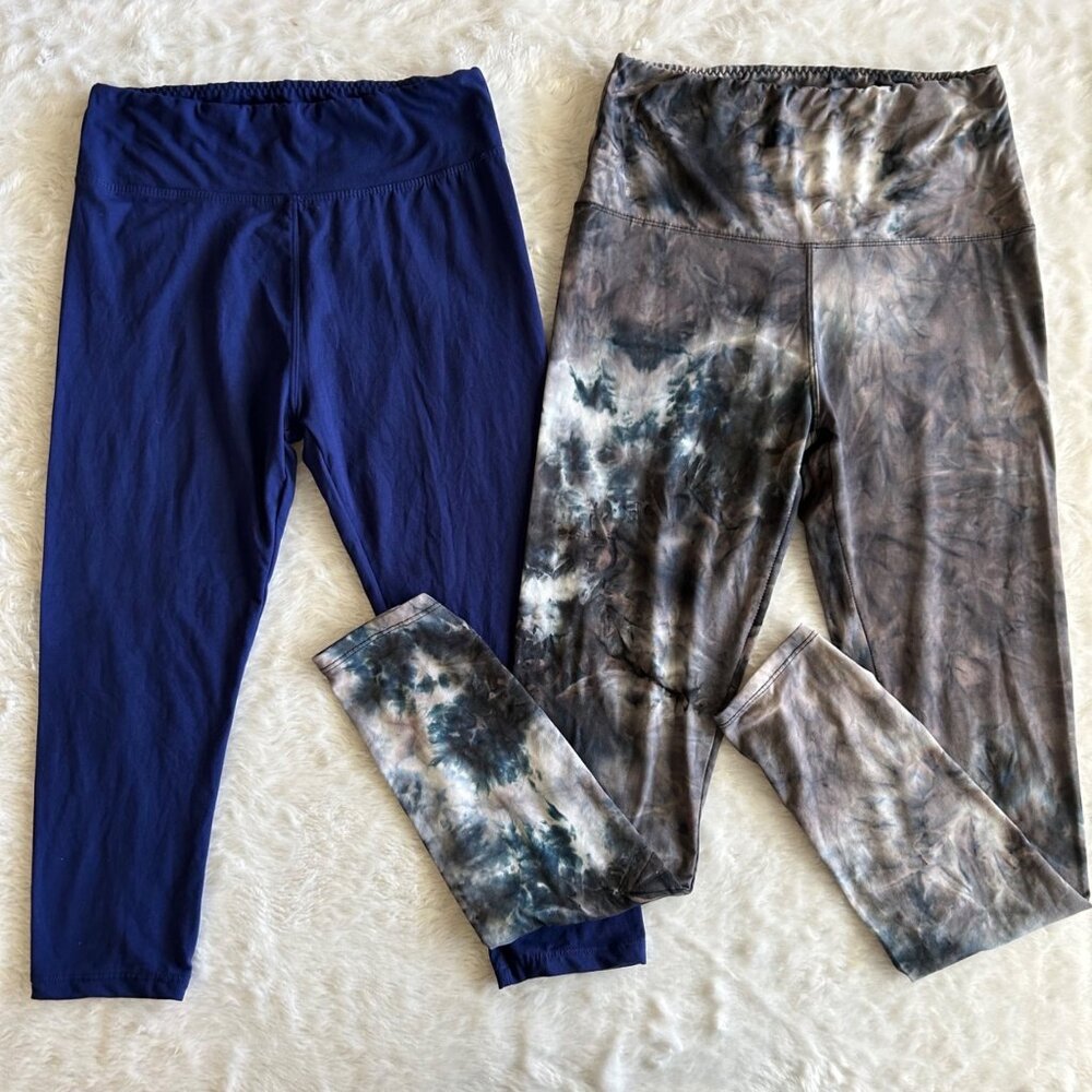 2 Womens Casual Athleisure Yoga Pants Leggings Capri & Full Length S/M